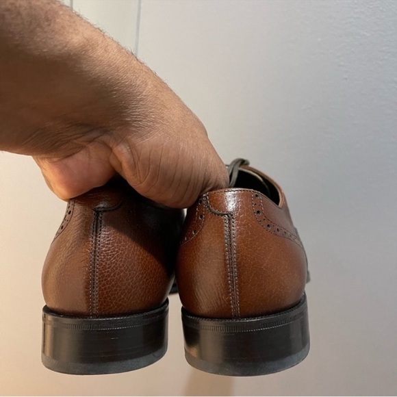 Salvatore Ferragamo Brown Pebble Leather Oxfords Sz 8 - Picture 5 of 12